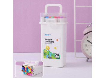 Գրենական պարագաներ XIMI 6941963936194 24 COLORS ACRYLIC MARKERS IN ROUND BOX (936194)