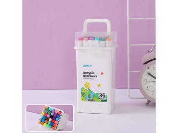 Գրենական պարագաներ XIMI 6941963936200 36 COLORS ACRYLIC MARKERS IN ROUND BOX (936200)