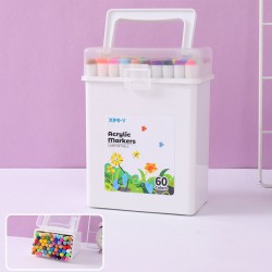 Stationery accessories XIMI 6941963936217 60 COLORS ACRYLIC MARKERS IN ROUND BOX (936217)