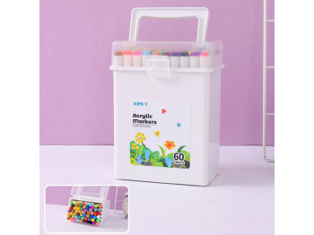 Գրենական պարագաներ XIMI 6941963936217 60 COLORS ACRYLIC MARKERS IN ROUND BOX (936217)