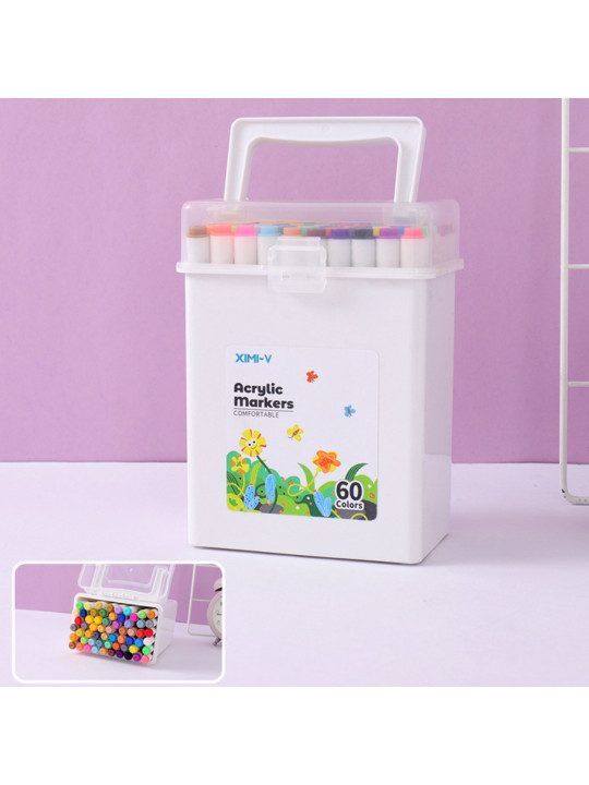 Գրենական պարագաներ XIMI 6941963936217 60 COLORS ACRYLIC MARKERS IN ROUND BOX (936217)
