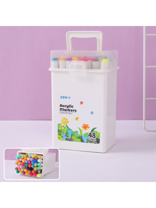 Գրենական պարագաներ XIMI 6941963936224 48 COLORS ACRYLIC MARKERS IN ROUND BOX (936224)