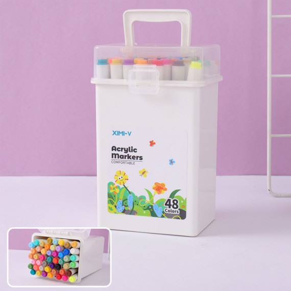 Գրենական պարագաներ XIMI 6941963936224 48 COLORS ACRYLIC MARKERS IN ROUND BOX (936224)