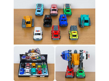 Մեքենաներ XIMI 6941963940856 TRANSFORMING ASSEMBLING PULL-BACK ALLOY ROBOT TOY SET (940856)
