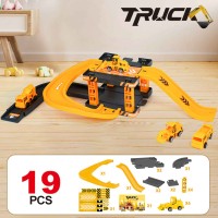 Cars XIMI 6941963943000 ENGINEERING TRUCK SERIES TRACK TOY - 4 TRUCKS (YELLOW) (943000)