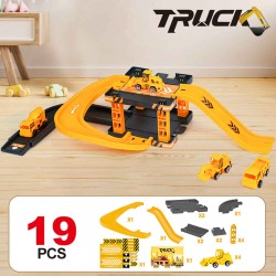 Cars XIMI 6941963943000 ENGINEERING TRUCK SERIES TRACK TOY - 4 TRUCKS (YELLOW) (943000)