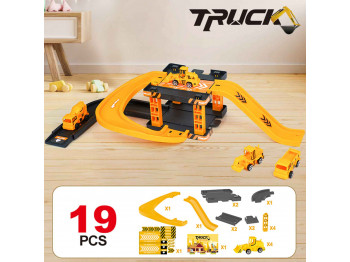 Մեքենաներ XIMI 6941963943000 ENGINEERING TRUCK SERIES TRACK TOY - 4 TRUCKS (YELLOW) (943000)