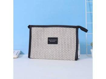 Կոսմետիկ պայուսակներ XIMI 6941963951456 SIMPLE TEXTURE WOVEN TRAPEZOIDAL MAKEUP BAG (BLACK) (951456)
