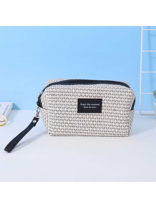 Կոսմետիկ պայուսակներ XIMI 6941963951463 SIMPLE TEXTURE WOVEN OCTAGON MAKEUP BAG (BLACK) (951463)