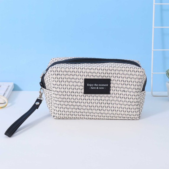 Կոսմետիկ պայուսակներ XIMI 6941963951463 SIMPLE TEXTURE WOVEN OCTAGON MAKEUP BAG (BLACK) (951463)