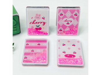 Косметические зеркала XIMI 6941963952224 CHERRY RABBIT SERIES QUICKSAND SQUARE REGULAR PORTABLE MIRROR (952224)