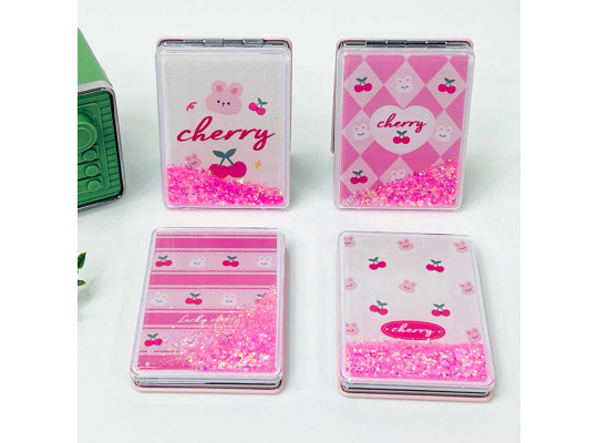 Косметические зеркала XIMI 6941963952224 CHERRY RABBIT SERIES QUICKSAND SQUARE REGULAR PORTABLE MIRROR (952224)