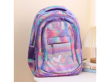 Թիկնապայուսակներ XIMI 6941963953122 DREAM GRADIENT COLOR GLITTER ENGLISH BACKPACK (PURPLE) (953122)