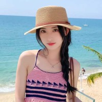 Summer hats XIMI 6941963960182 ELEGANT BELT BUCKLE SUNBLOCK BRAIDED STRAW HAT (BEIGE) (960182)