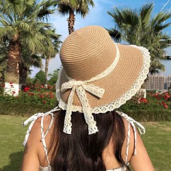 Summer hats XIMI 6941963960205 ELEGANT PASTORAL LACE BOWKNOT BRAIDED HAT (KHAKI) (960205)