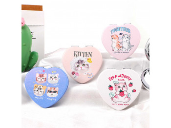 Cosmetic mirrors XIMI 6941963960670 FRUIT CAT BIG HEART STYLISH SPECIAL SHAPED PORTABLE MIRROR (960670)