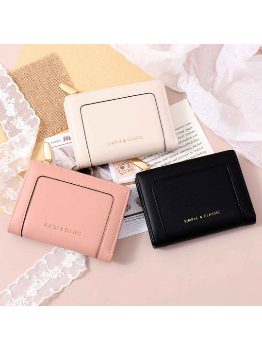 Դրամապանակներ XIMI 6941963962513 SIMPLE SPLICING TEXTURE ROUND LABEL BIFOLD WOMENS PURSE (962513)