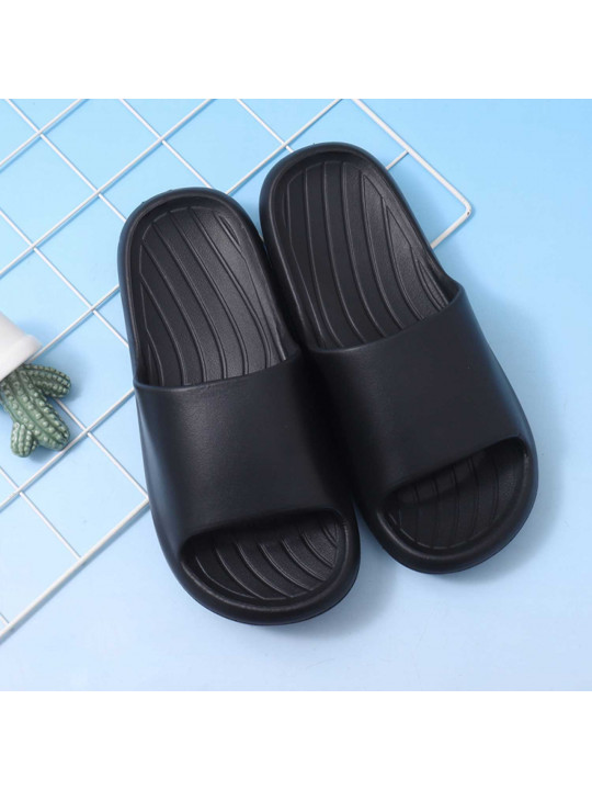 Ամառային հողաթափեր XIMI 6941963963152 HOME COMFORTABLE THICK-SOLED MENS SHOWER SLIPPERS 42-43 (BLACK) (963152)