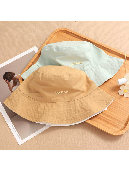 Ամառային գլխարկներ XIMI 6941963965583 SIMPLE LETTER STAMPING REVERSIBLE FISHERMAN HAT (965583)