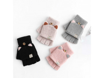 Սեզոնային ձեռնոցներ XIMI 6941963983150 CUTE KITTEN EARS CONVERTIBLE WINTER GLOVES FOR KIDS (983150)