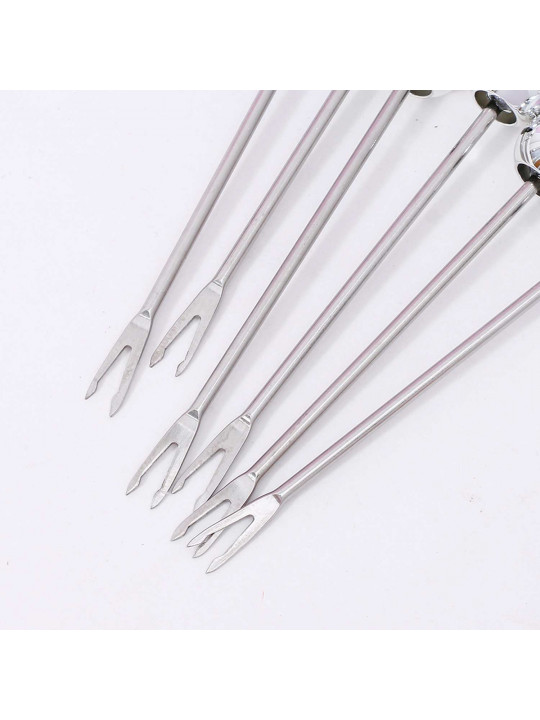 Խոհանոցային պարագաներ XIMI 6942156256686 CUTE BUNNY CARTOON JAR FRUIT FORK (SILVER) (256686)