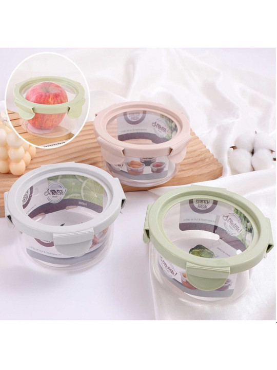 Կերամիկական եւ ապակե տարաներ XIMI 6942156283439 ROUND SILICONE STRETCHABLE LID PLASTIC PRESERVATION BOX (S) (283439)