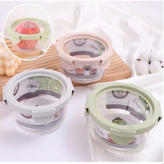 Керамические и стеклянные контейнеры XIMI 6942156283439 ROUND SILICONE STRETCHABLE LID PLASTIC PRESERVATION BOX (S) (283439)