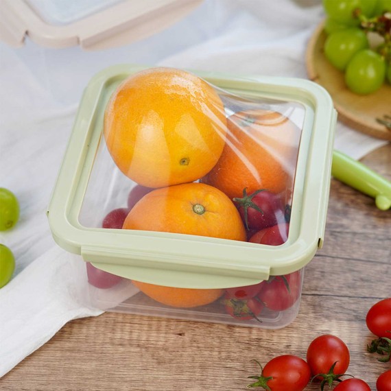 Կերամիկական եւ ապակե տարաներ XIMI 6942156283477 SQUARE SILICONE STRETCHABLE LID PLASTIC PRESERVATION BOX (M)
 (283477)