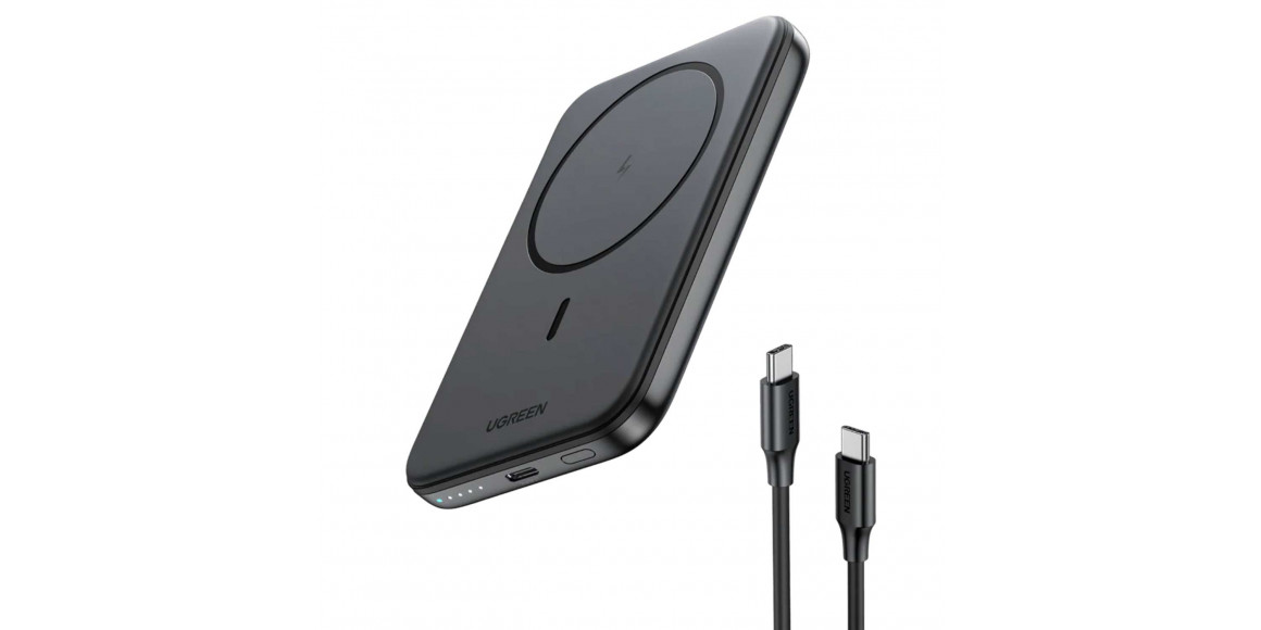 Արտաքին սնուցման մարտկոց UGREEN 10000mAh Magnetic Wireless USB-C (Grey) (15086)