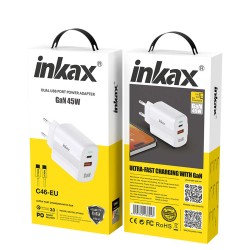 Power adapter INKAX C46 45W (White) 