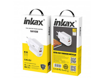 Power adapter INKAX C46 45W (White) 