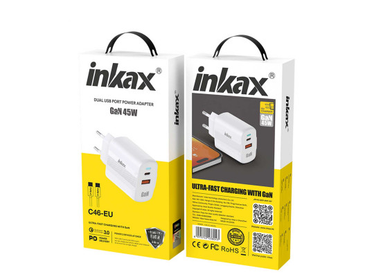 Հոսանքի ադապտոր INKAX C46 45W (White) 