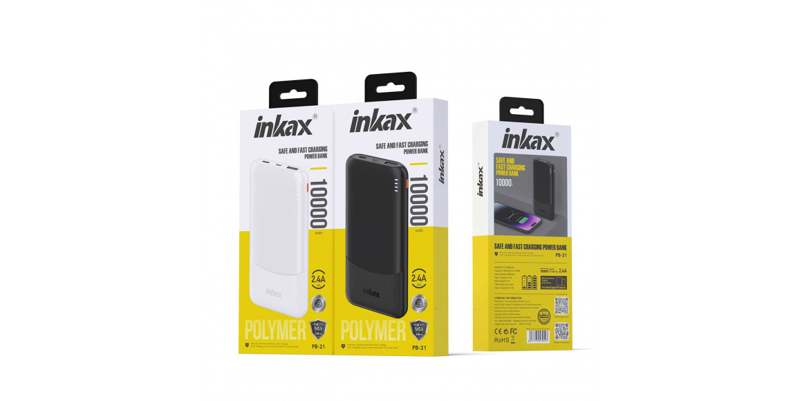 Արտաքին սնուցման մարտկոց INKAX PB-21 10000mAh (White) 