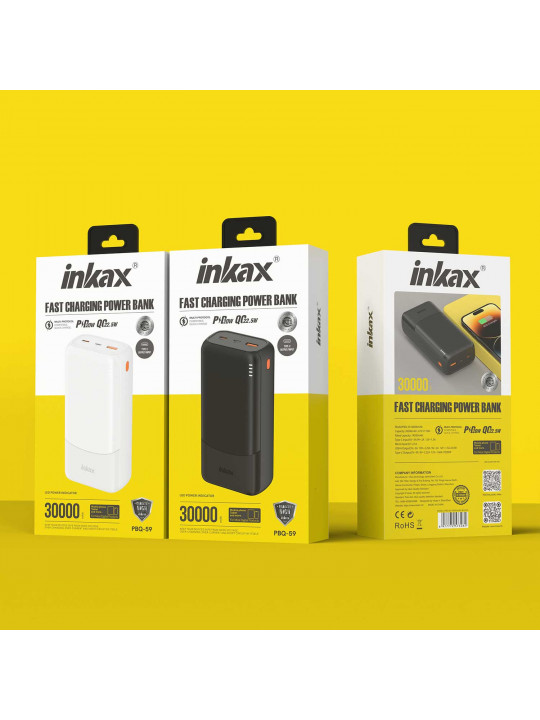 Արտաքին սնուցման մարտկոց INKAX PBQ-59 30000mAh (Black) 