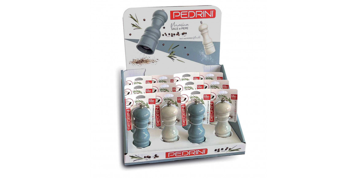 Grinders PEDRINI 04GD305-6 SALT AND PEPPER MIL ASSORTED COLORS 