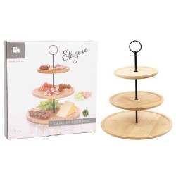 Cake stand KOOPMAN 170489260 FOOD STAND 3 TIERS BAMBOO (069441)