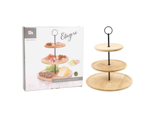 Թխվածքի ափսե KOOPMAN 170489260 FOOD STAND 3 TIERS BAMBOO (069441)