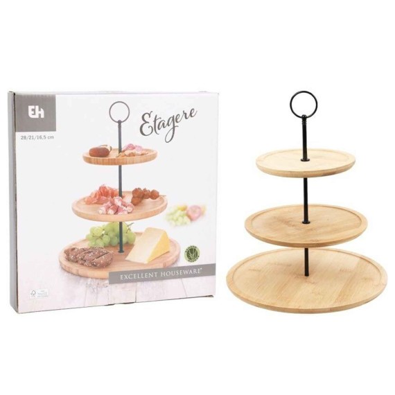 Подставка для торта KOOPMAN 170489260 FOOD STAND 3 TIERS BAMBOO (069441)