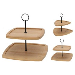 Cake stand KOOPMAN 170490960 FOOD STAND 2 TIERS BAMBOO (804427-804410)