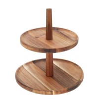 Cake stand KOOPMAN 210001360 FOOD STAND 2 TIERS ACACIA (099950)