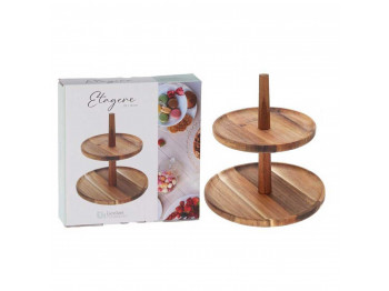 Թխվածքի ափսե KOOPMAN 210001360 FOOD STAND 2 TIERS ACACIA (099950)