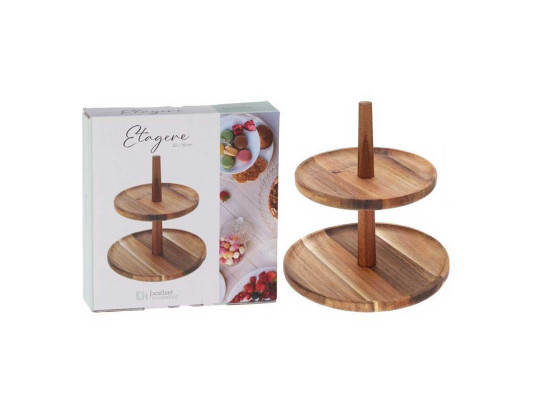 Թխվածքի ափսե KOOPMAN 210001360 FOOD STAND 2 TIERS ACACIA (099950)