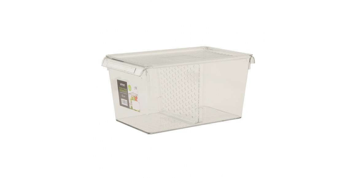 Մթերքի տարաներ LIMON 215000 RECTN.CLEAR STORAGE W/LID 6L (907797)