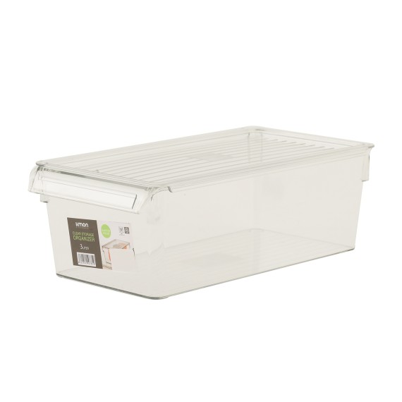 Մթերքի տարաներ LIMON 215200 RECTN.CLEAR STORAGE W/LID 3L (907810)