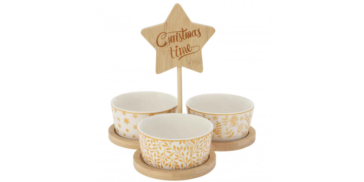 Тара KOOPMAN 278001070 SERVING SET ON TRAY XMAS 3PCS (638326)
