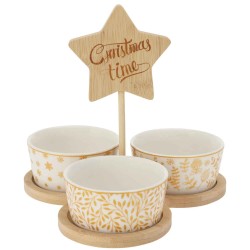 Тара KOOPMAN 278001070 SERVING SET ON TRAY XMAS 3PCS (638326)