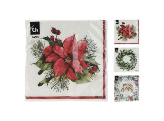 Декоративная салфетка KOOPMAN 602500470 NAPKINS 33x33CM 16PCS 3ASS (217415)