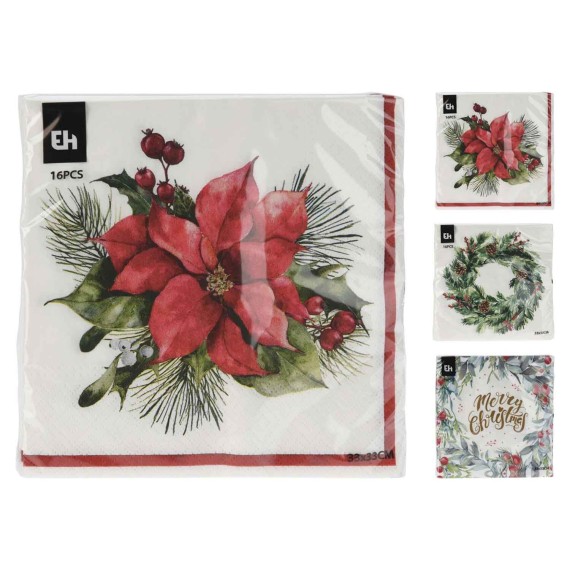 Декоративная салфетка KOOPMAN 602500470 NAPKINS 33x33CM 16PCS 3ASS (217415)
