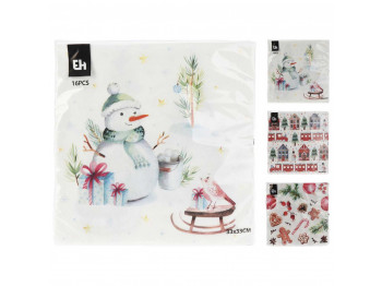 Դեկորատիվ անձեռոցիկ KOOPMAN 602500490 NAPKINS 33x33CM 16PCS 3ASS (217620)
