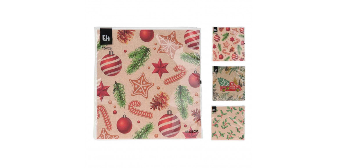 Decorate tissue KOOPMAN 602500500 NAPKINS 33x33CM 16PCS 3ASS (217750)